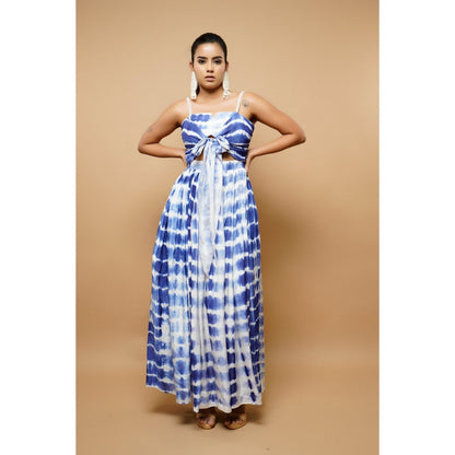 Ahi Clothing Tie-Dye Blue and White Resort Wear Dress
