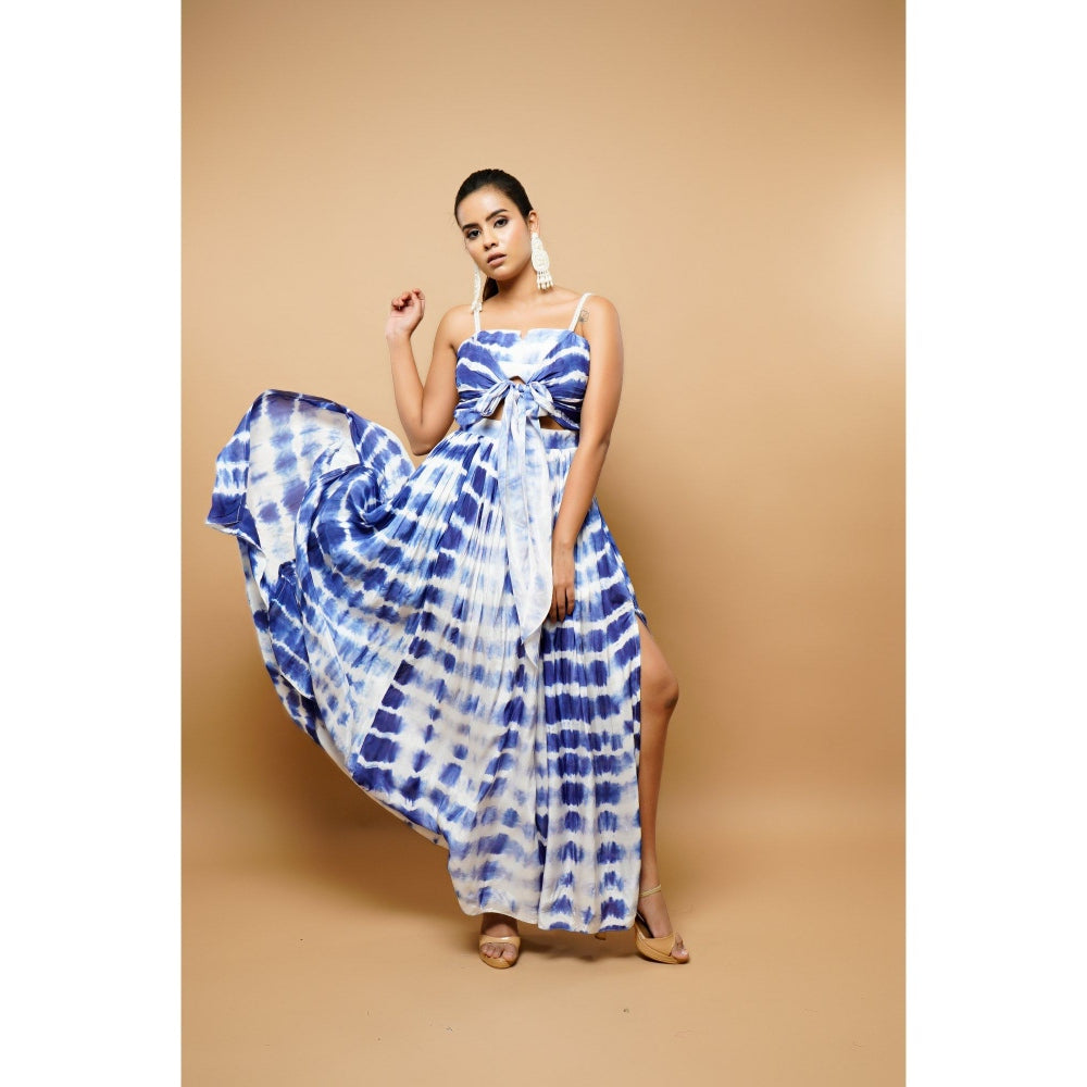 Ahi Clothing Tie-Dye Blue and White Resort Wear Dress