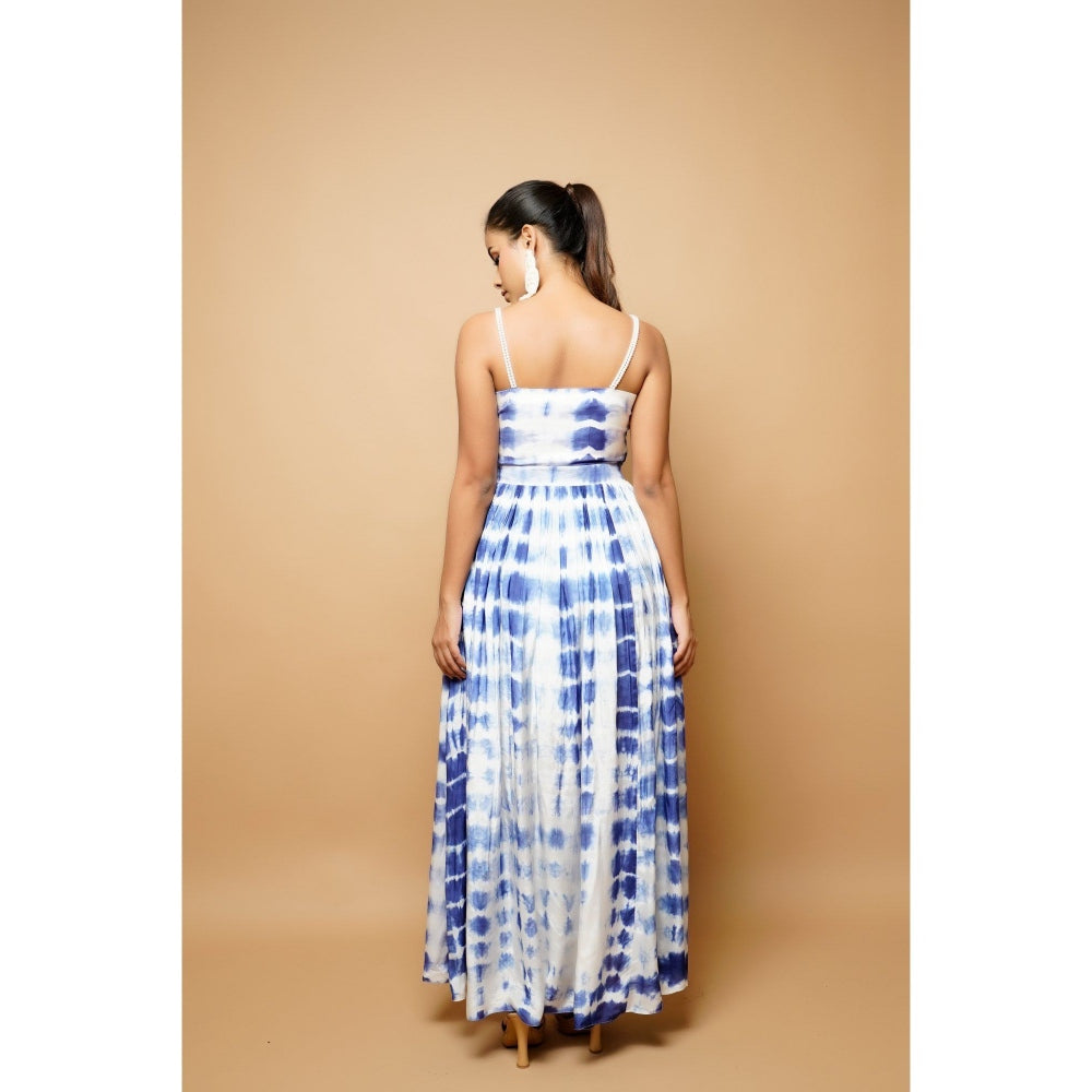 Ahi Clothing Tie-Dye Blue and White Resort Wear Dress