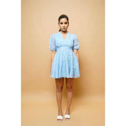 Ahi Clothing Iced Blue Kali Organza Mini