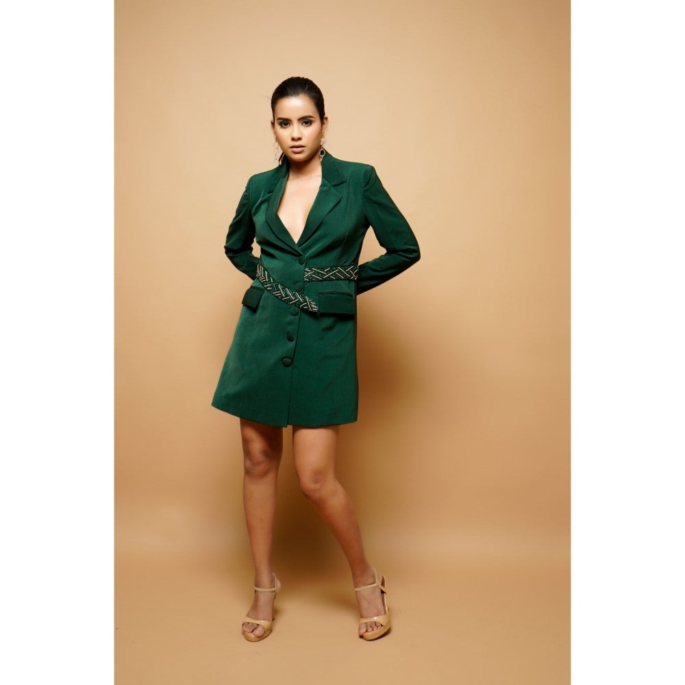 Ahi Clothing Forest Green Double Breasted Jacket Dress
