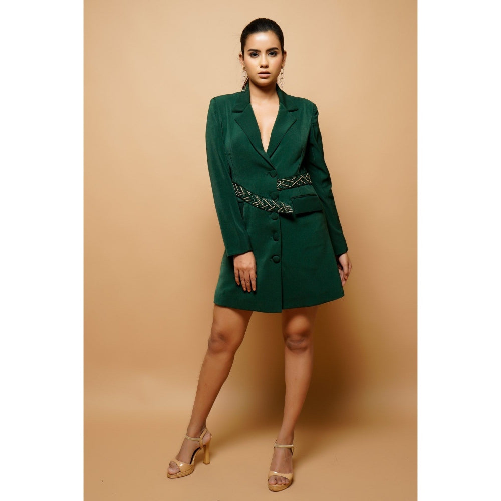 Ahi Clothing Forest Green Double Breasted Jacket Dress
