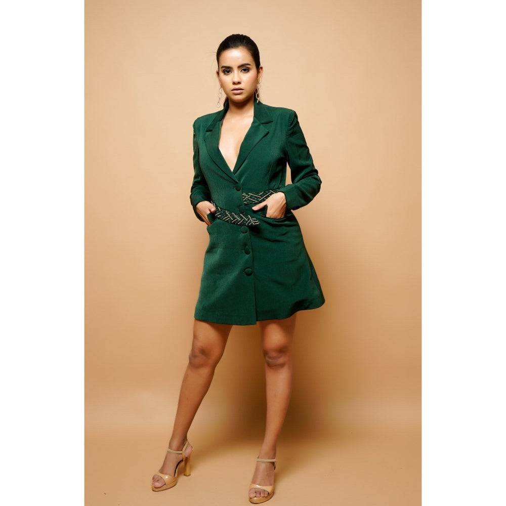 Ahi Clothing Forest Green Double Breasted Jacket Dress