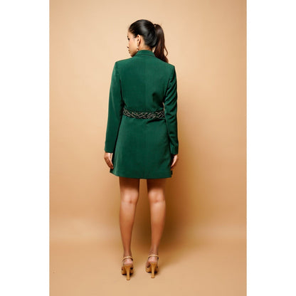 Ahi Clothing Forest Green Double Breasted Jacket Dress