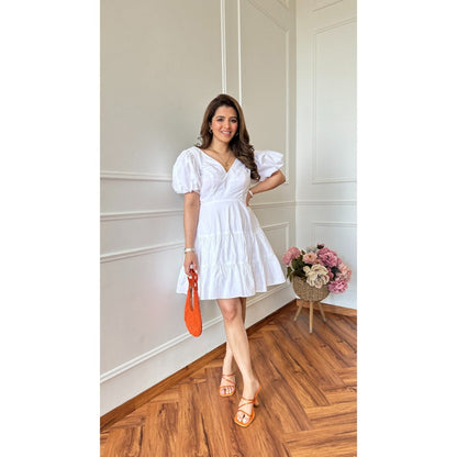 Ahi Clothing White Poplin Mini Dress