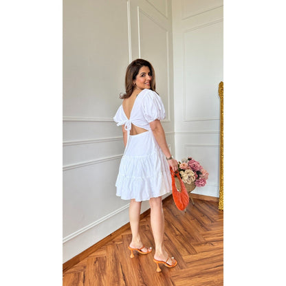 Ahi Clothing White Poplin Mini Dress