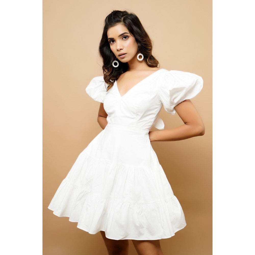 Ahi Clothing White Poplin Mini Dress