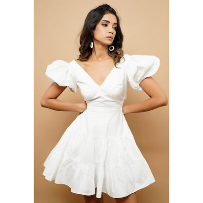 Ahi Clothing White Poplin Mini Dress