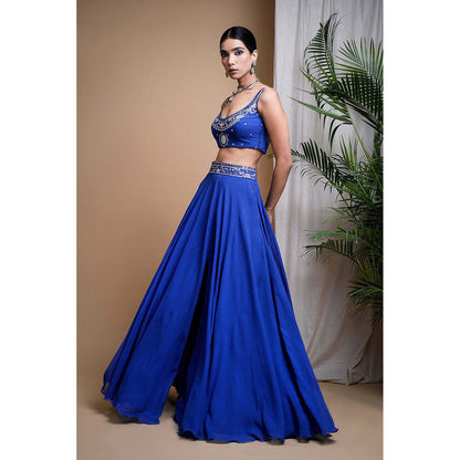 AHI Clothing Royal Blue Lehenga And Blouse With Dupatta