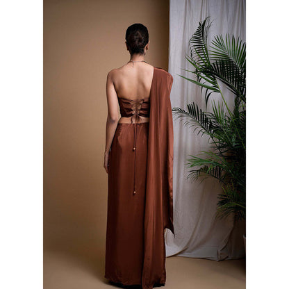 AHI Clothing Rustic Brown Corset With Skirt