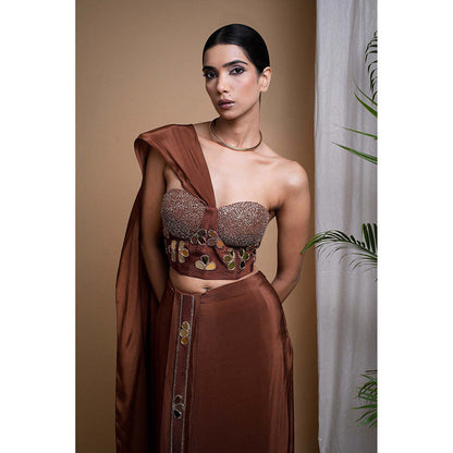 AHI Clothing Rustic Brown Corset With Skirt