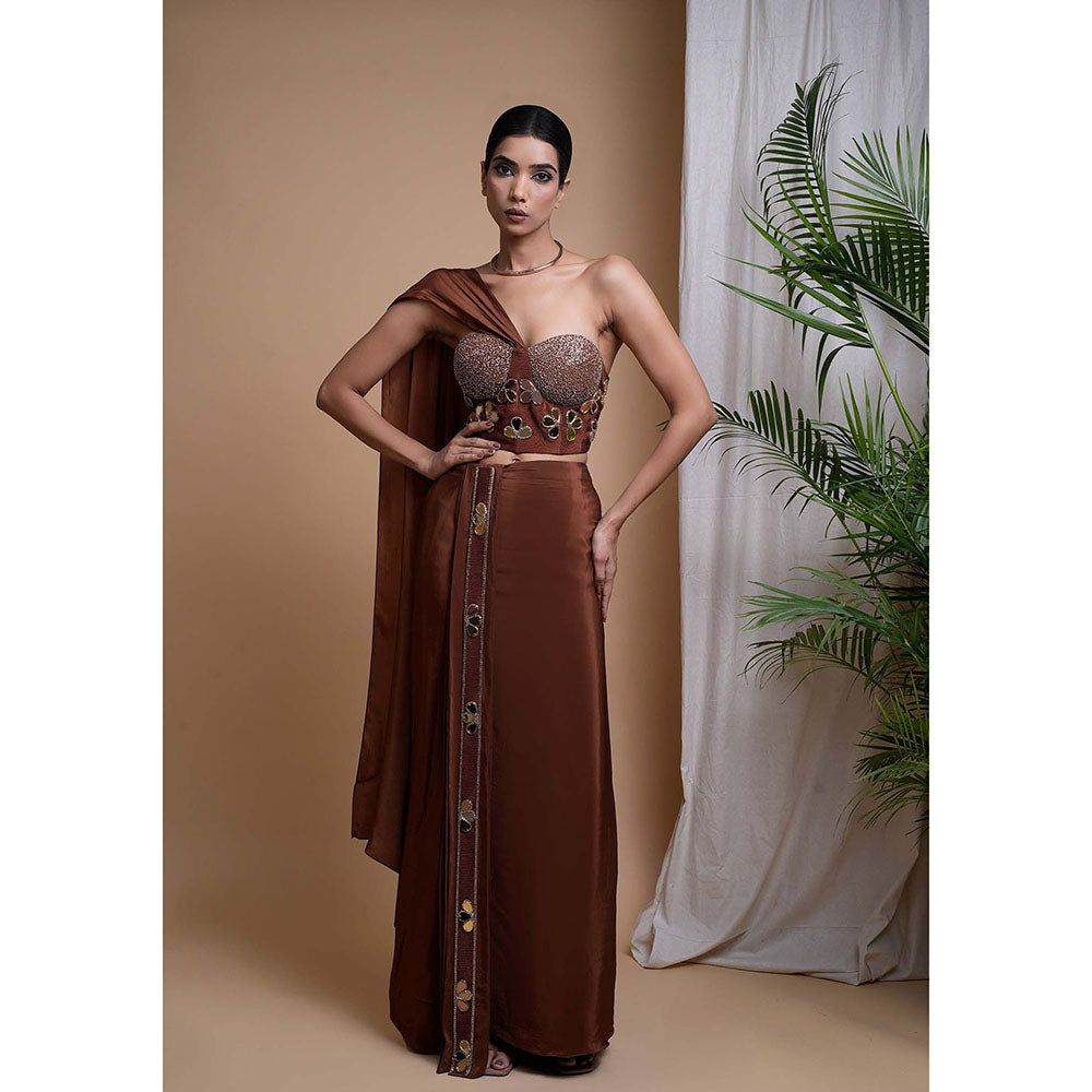 AHI Clothing Rustic Brown Corset With Skirt