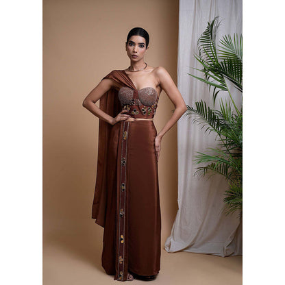 AHI Clothing Rustic Brown Corset With Skirt