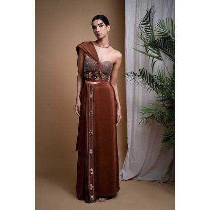 AHI Clothing Rustic Brown Corset With Skirt