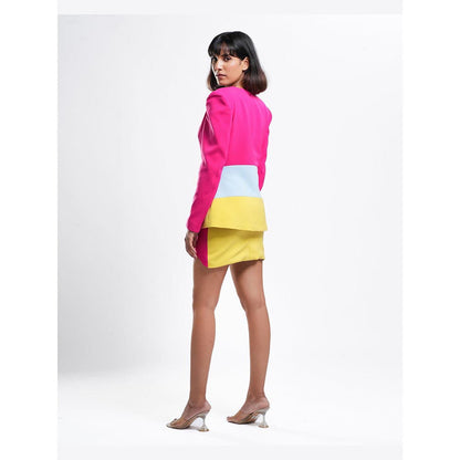 AHI Clothing Eclectic - Tri- Colour Structured Top with Skirt