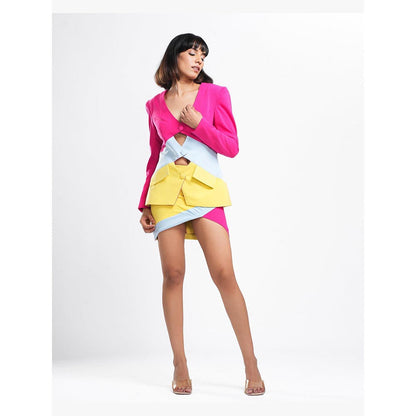 AHI Clothing Eclectic - Tri- Colour Structured Top with Skirt