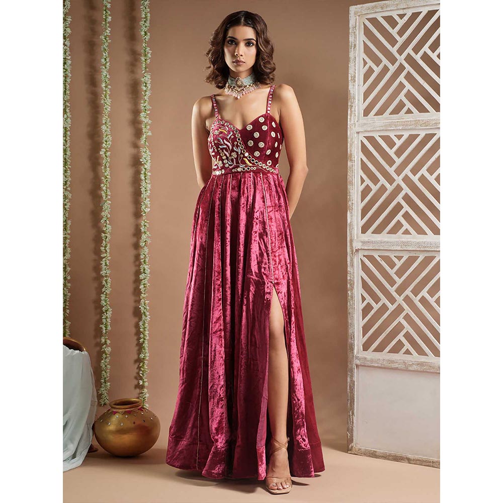 AHI Clothing Rani Velvet Long Indo Dress