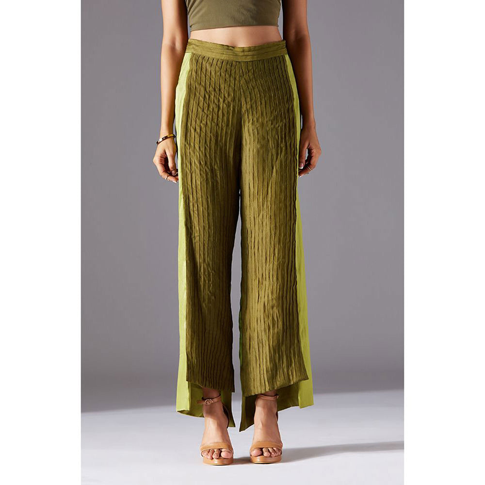 A Humming Way Shrubbery Kimono Top With Corrugated Colorblocked Pants