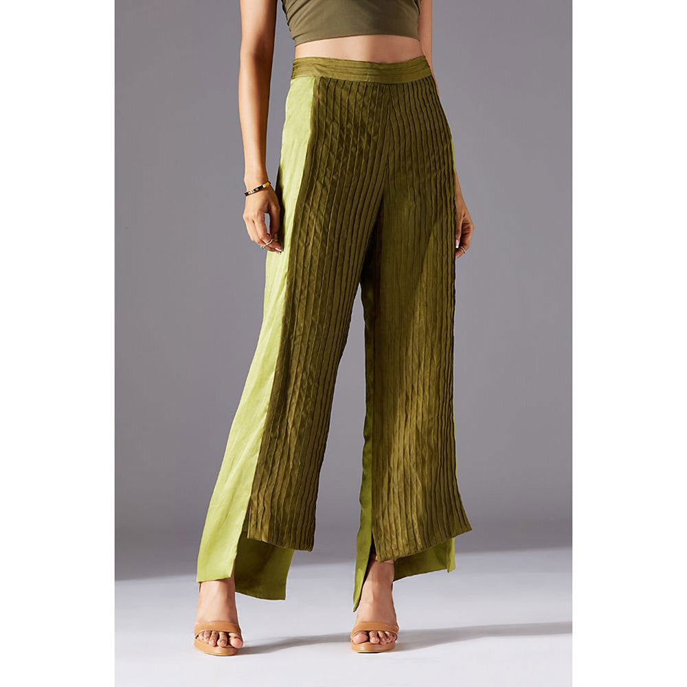 A Humming Way Shrubbery Kimono Top With Corrugated Colorblocked Pants