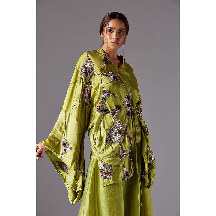 A Humming Way Shrubbery Kimono Top With Bulge Skirt