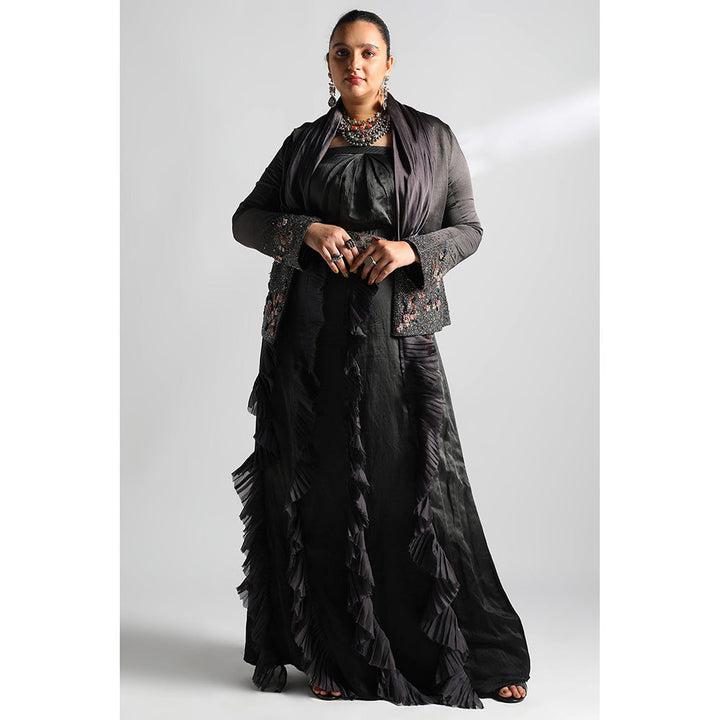 A Humming Way Kina Balu Draped Collar Jacket & Frill Gown (Set of 2)