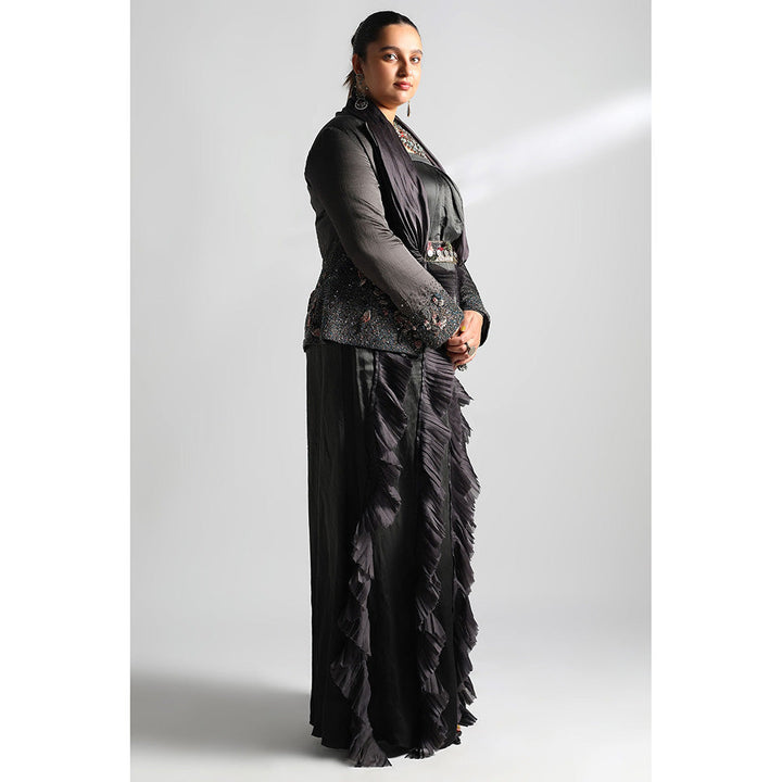 A Humming Way Kina Balu Draped Collar Jacket & Frill Gown (Set of 2)