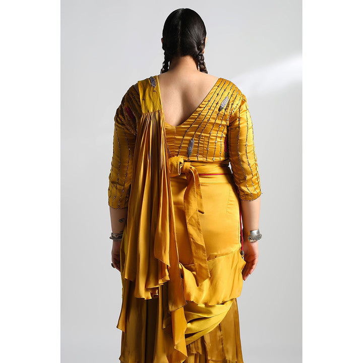 A Humming Way Amaltas Lehenga, Blouse & Frill Dupatta (Set of 3)