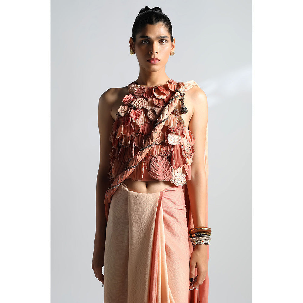 A Humming Way Mima Mounds Top, Rosenberg Sari with Stitched Blouse