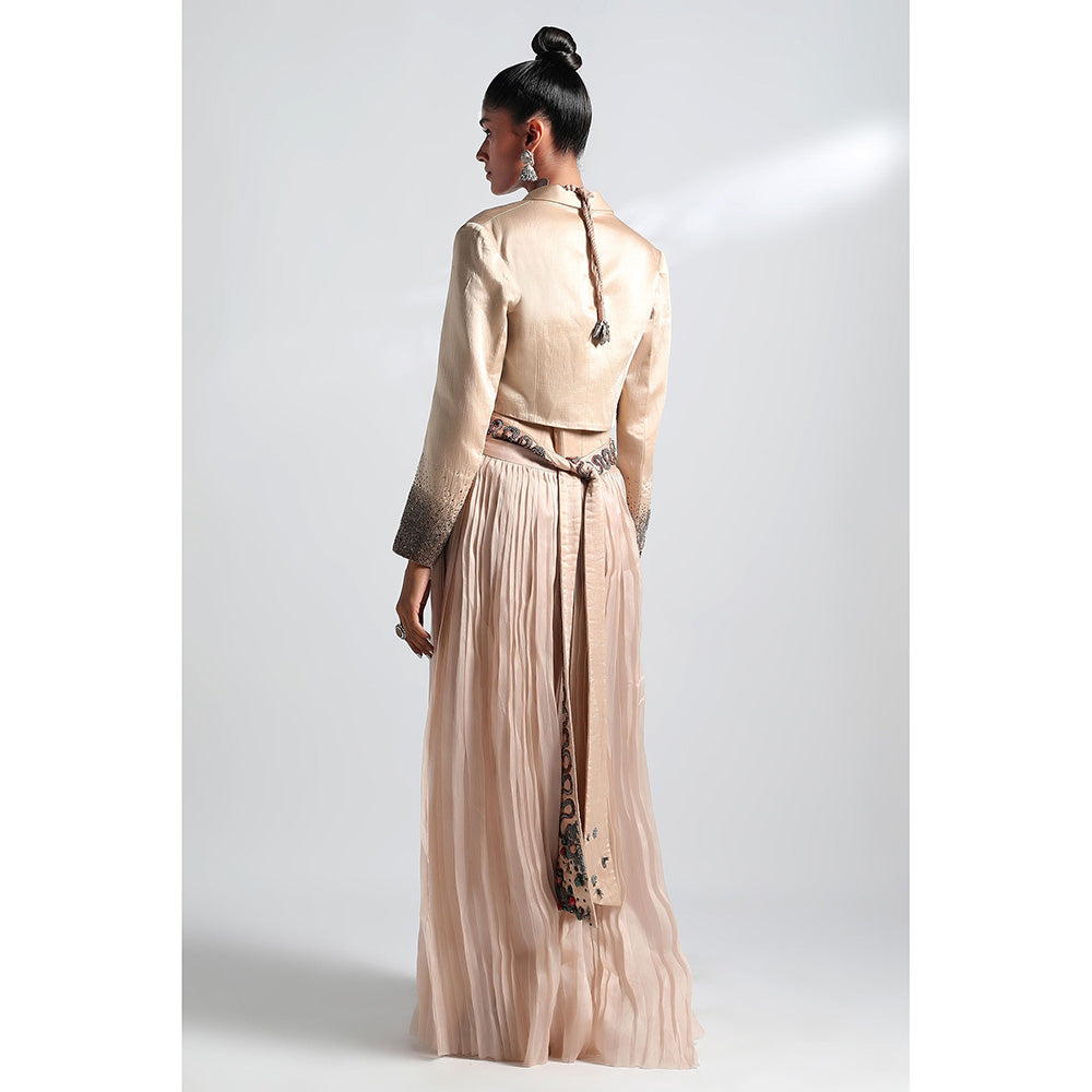 A Humming Way Nargis Jacket, Pleated Lehenga, Corset & Belt (Set of 4)