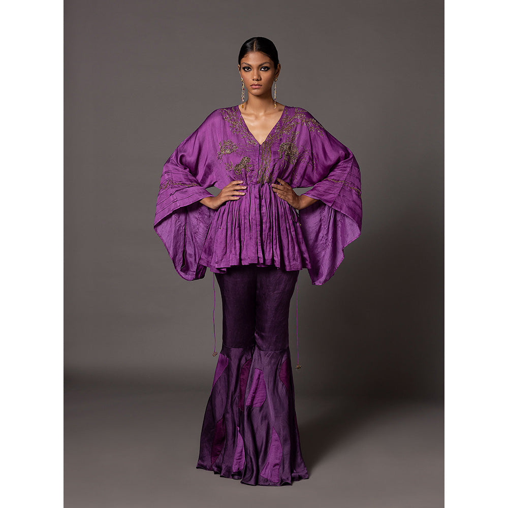 A Humming Way Shikhar Baugh Purple Kimono Co-Ord (Set of 2)