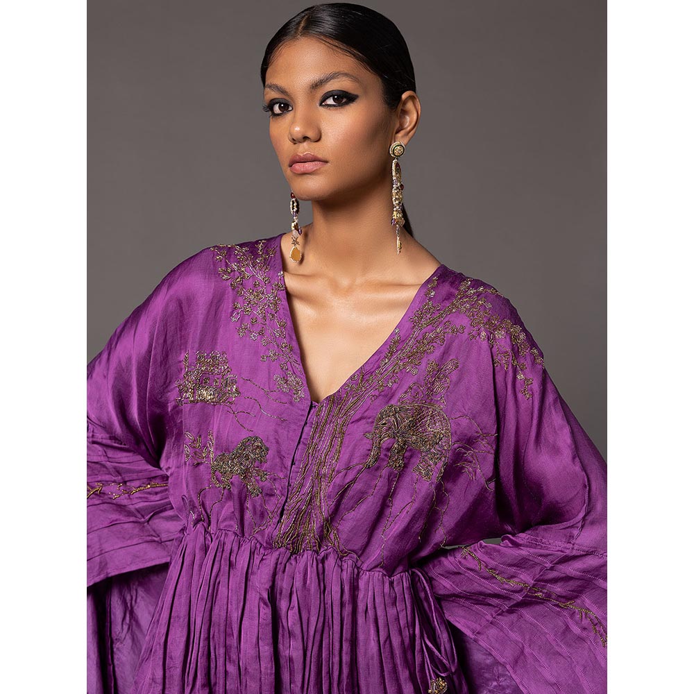 A Humming Way Shikhar Baugh Purple Kimono Co-Ord (Set of 2)