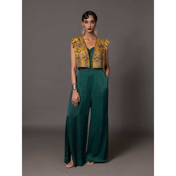 A Humming Way Namib Bottle Green Jumpsuit with Paro Cropped Jacket (Set of 2)