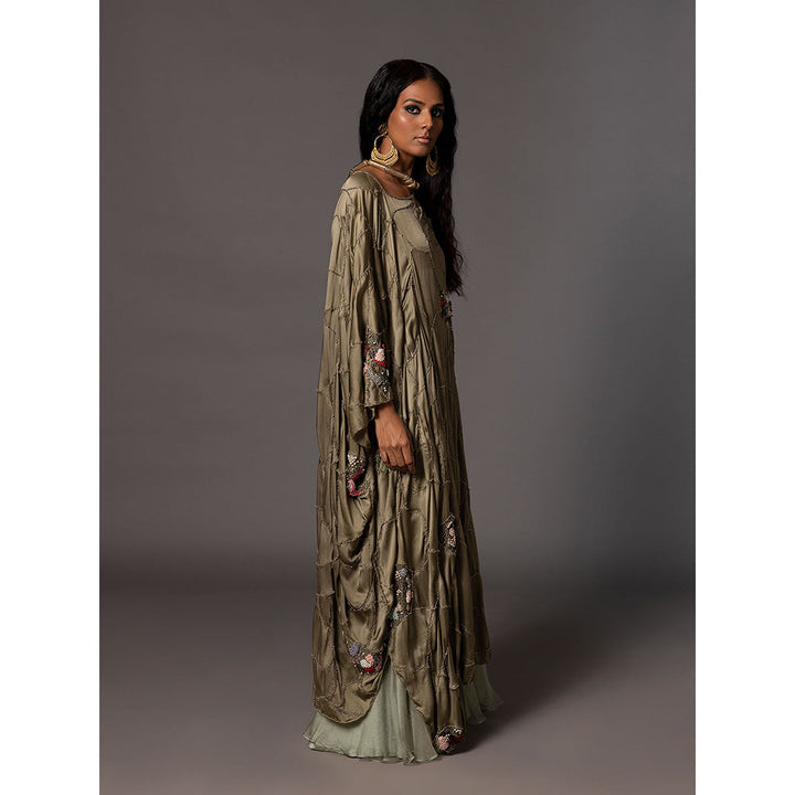 A Humming Way Topiary Gold Kaftan and Flared Pant (Set of 2)