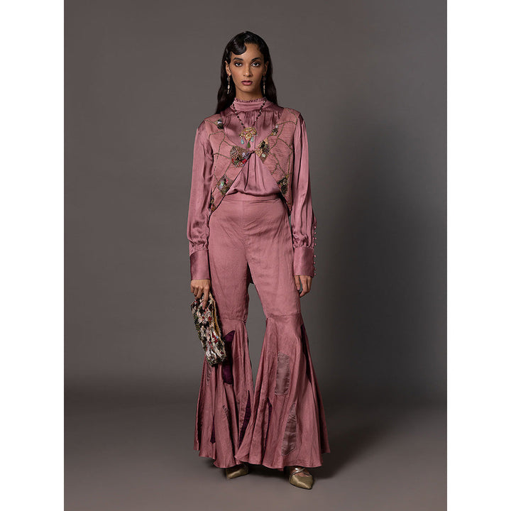 A Humming Way Mesa Pink Jacket with Shirt and Sharara (Set of 3)