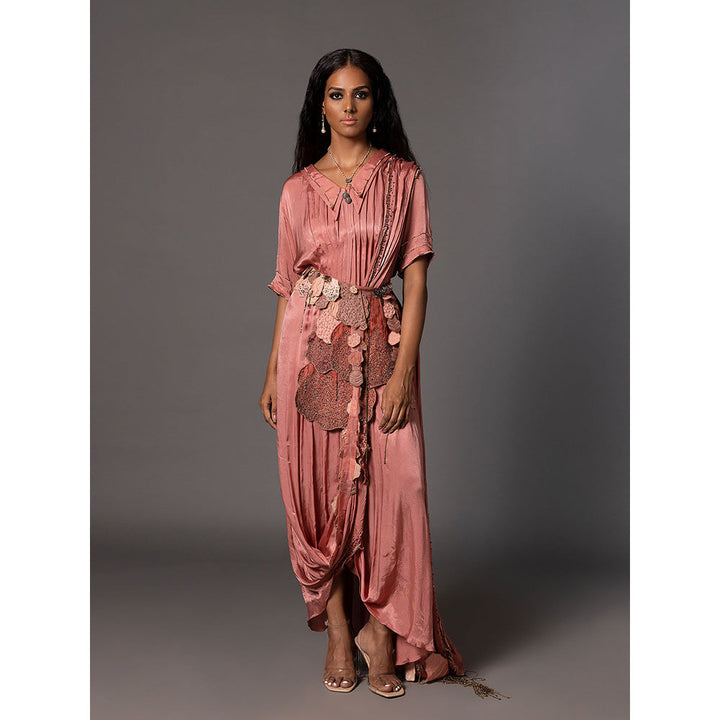 A Humming Way Desert Rose Kaftan Saree Drape and Desert Rose Belt