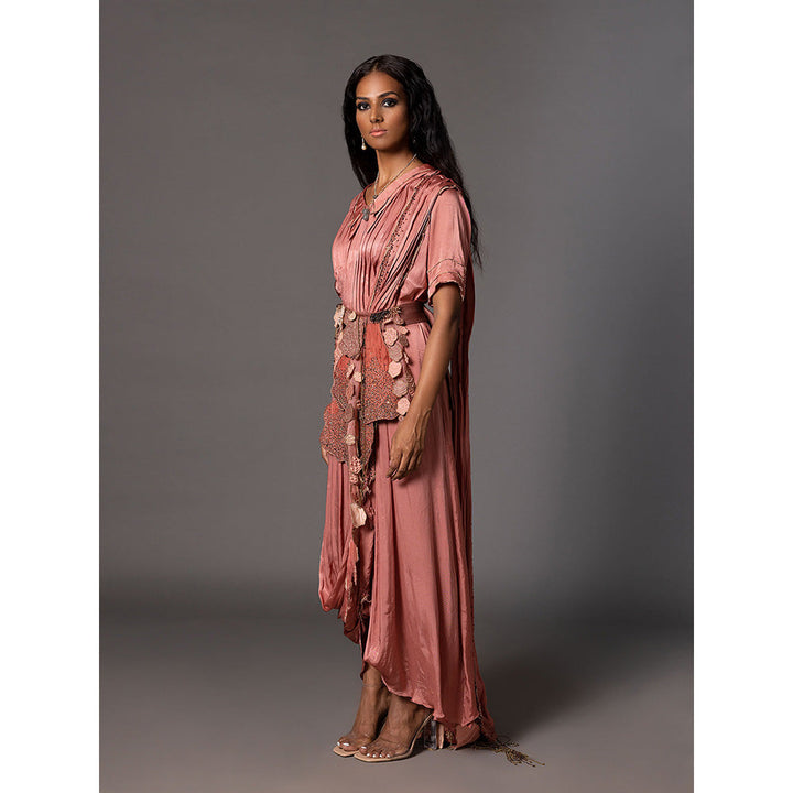 A Humming Way Desert Rose Kaftan Saree Drape and Desert Rose Belt