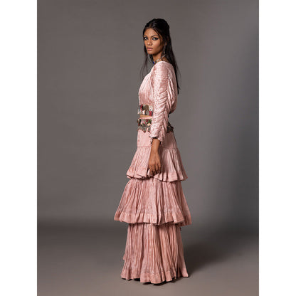 A Humming Way Sang-e-Sitara Ruched Blouse with Chand Baori Skirt (Set of 2)