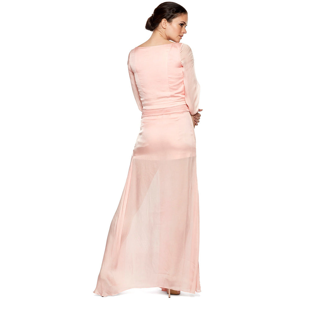 A Humming Way Pink Lungi Wrap Skirt and Shorts With Satin Crop Blouse