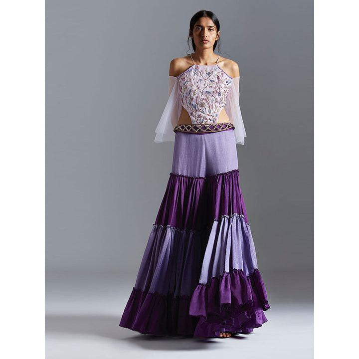 A Humming Way Purple Sharara (Set of 2)