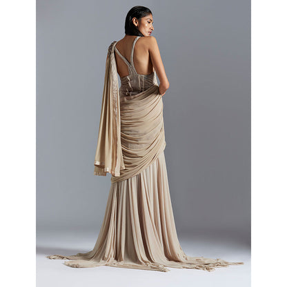 A Humming Way Grey Saree with Stitched Blouse