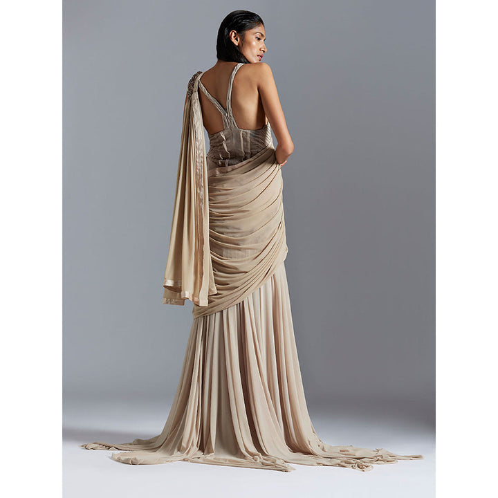 A Humming Way Grey Saree with Stitched Blouse