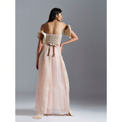 A Humming Way Beige Blush Tube Dress (Set of 2)