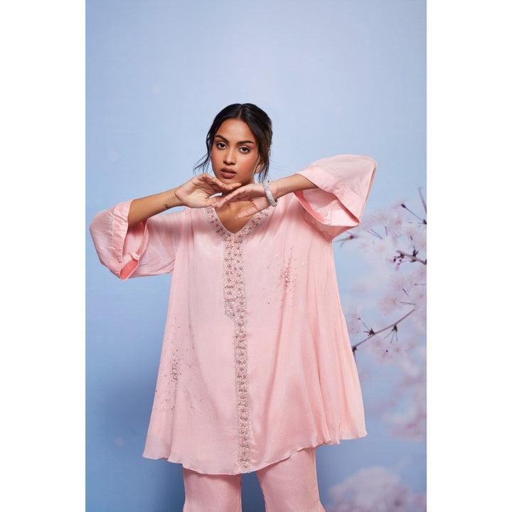 Ajiesh Oberoi Baby Pink Aleena Co-ord (Set of 2)