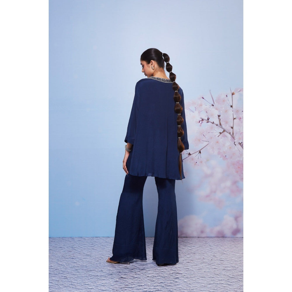 Ajiesh Oberoi Navy Blue Aleena Co-ord (Set of 2)