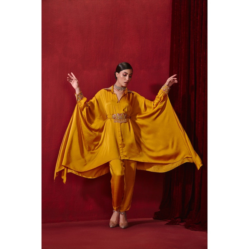 Ajiesh Oberoi Mustard Fiza Co-ord (Set of 3)