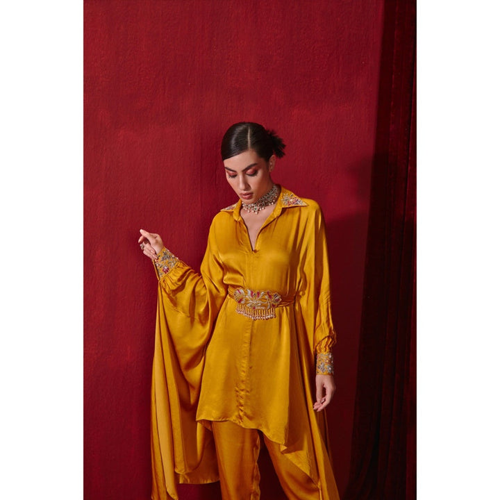 Ajiesh Oberoi Mustard Fiza Co-ord (Set of 3)