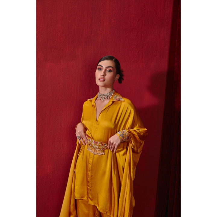 Ajiesh Oberoi Mustard Fiza Co-ord (Set of 3)