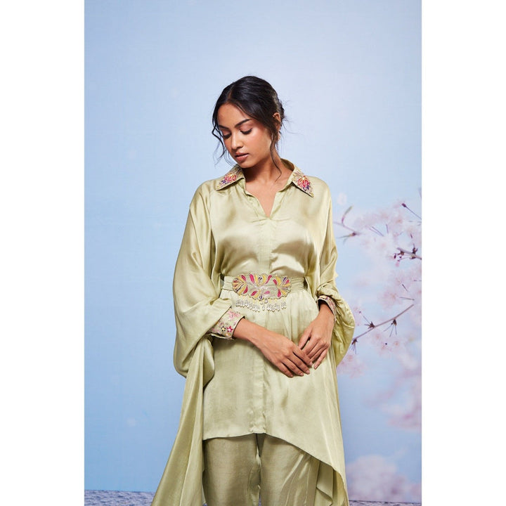 Ajiesh Oberoi Green Fiza Co-ord (Set of 3)