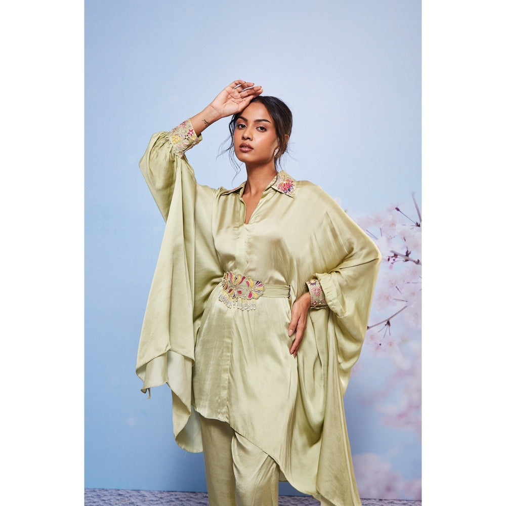 Ajiesh Oberoi Green Fiza Co-ord (Set of 3)