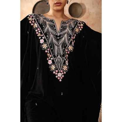 Ajiesh Oberoi Black Kaftan with Palazzo (Set of 2)